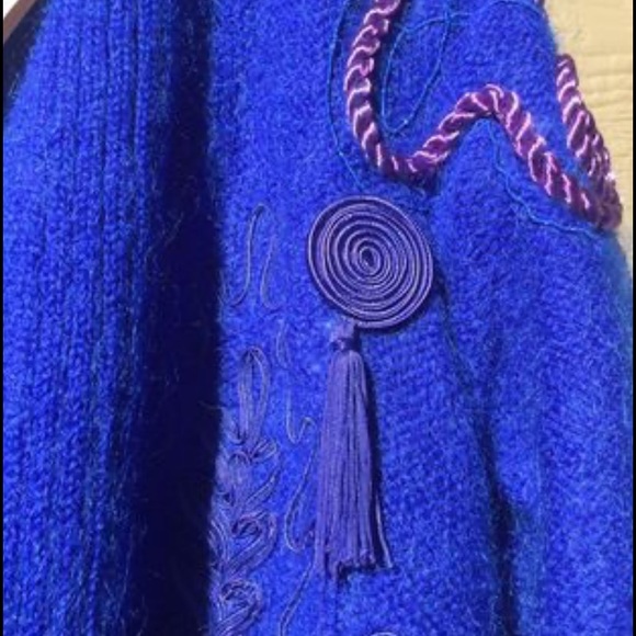 NWT! Career Vintage 80’s 90’s woman’s Sweater cardigan wool mohair embroidery - Picture 5 of 11